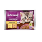 WHISKAS Pure Delight Junior hrana pisoi 4x85g tocanita pui si curcan in aspic