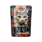 MAU Mousse plic pisici sterilizate, cu somon, creveți și pătrunjel 85 g